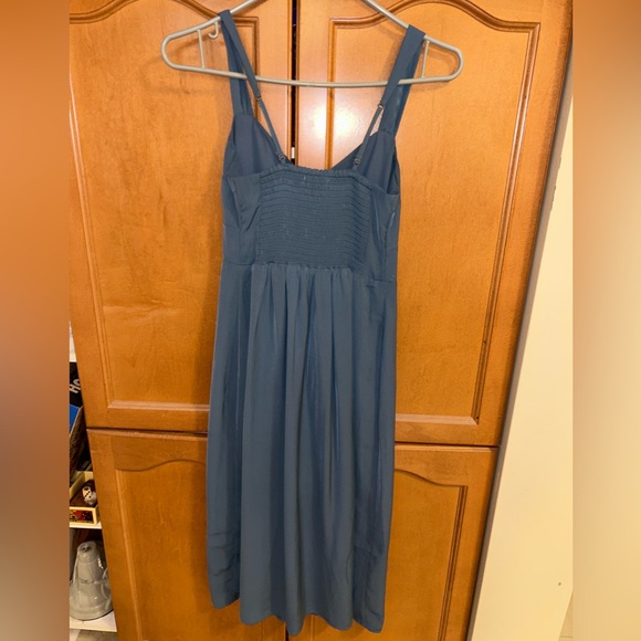 Abercrombie & Fitch midi dress in dark teal blue - Picture 2 of 2